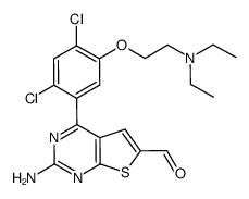 2-amino-4-[2,4-dicholoro-5-(2-diethylamino-ethoxy)-phenyl]thieno[2,3-d]pyrimidine-6-carbaldehyde结构式