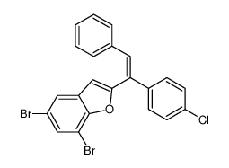 5,7-dibromo-2-[(E)-1-(4-chlorophenyl)-2-phenylethenyl]-1-benzofuran结构式