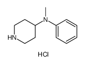 N-甲基-N-苯基哌啶-4-胺二盐酸盐结构式