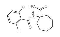 1-(2,6-二氯苯甲酰基氨基)-环庚烷羧酸结构式