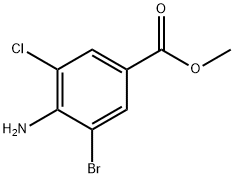 4-氨基-3-溴-5-氯苯甲酸甲酯结构式