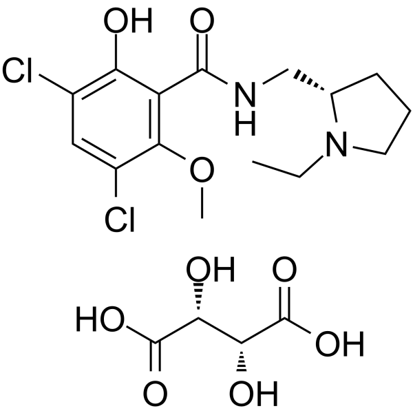 S()-雷氯必利 (+)-酒石酸盐结构式