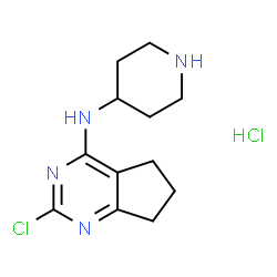 (2-Chloro(5,6,7-trihydrocyclopenta[2,1-e]pyrimidin-4-yl))-4-piperidylamine hydrochloride Structure