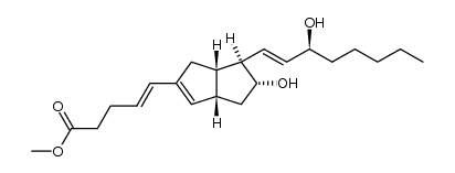 Methyl (1R,5S,6R,7R)-7-Hydroxy-6-[3(S)-hydroxy-E-1-octenyl]bicyclo[3.3.0]oct-2-ene-3-γ-pentenoate结构式