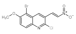 5-bromo-2-chloro-6-methoxy-3-(2-nitroethenyl)quinoline Structure