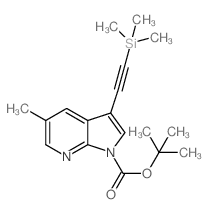 tert-Butyl 5-methyl-3-((trimethylsilyl)ethynyl)-1H-pyrrolo[2,3-b]pyridine-1-carboxylate Structure
