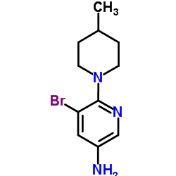 5-Bromo-6-(4-methyl-1-piperidinyl)-3-pyridinamine结构式
