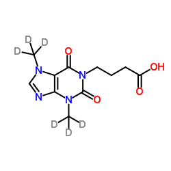 1-(3-Carboxypropyl)-3,7-dimethylxanthine-d6 Structure