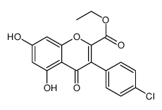 3-(p-Chlorophenyl)-5,7-dihydroxy-4-oxo-4H-1-benzopyran-2-carboxylic acid ethyl ester Structure
