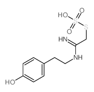 S-(2-((2-(4-Hydroxyphenyl)ethyl)amino)-2-iminoethyl) hydrogen thiosulfate Structure