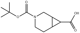 3-(叔丁氧羰基)-3-氮杂双环[4.1.0]庚烷-7-羧酸结构式