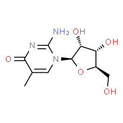 2-氨基-5-甲基-1-BETA-D-呋喃核糖基-4(1H)-嘧啶酮结构式