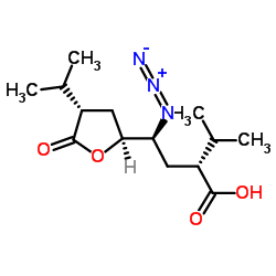 (ΑS, ΓS,2S,4S)-Γ-叠氮四氢-Α,4-双异丙基5-氧代-2-呋喃丁醛结构式