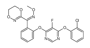 {2-[6-(2-氯苯氧基)-5-氟嘧啶-4-基氧]苯基}(5,6-二氢-1,4,2-二噁嗪-3-基)甲酮O-甲基肟结构式