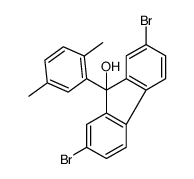 2,7-dibromo-9-(2,5-dimethylphenyl)fluoren-9-ol结构式