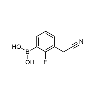 (3-(氰基甲基)-2-氟苯基)硼酸结构式