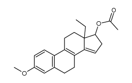 13β-Aethyl-3-methoxy-gonapentaen-(1.3.5(10).8.14)-ol-(17β)-acetat结构式