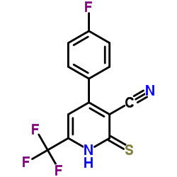 4-(4-fluorophenyl)-2-mercapto-6-(trifluoromethyl)nicotinonitrile Structure