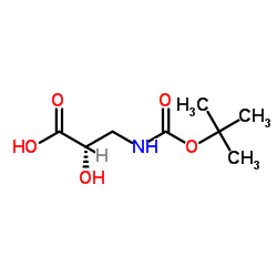 3-叔丁氧羰基氨基-(S)-2-羟基丙酸结构式