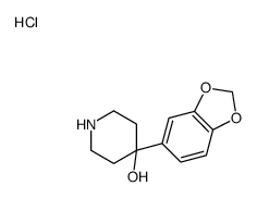 4-(1,3-benzodioxol-5-yl)piperidin-4-ol,hydrochloride Structure