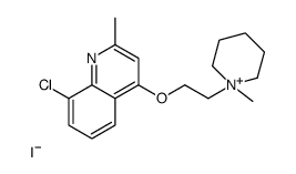 8-chloro-2-methyl-4-[2-(1-methylpiperidin-1-ium-1-yl)ethoxy]quinoline,iodide Structure