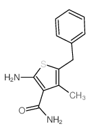2-氨基-5-苄基-4-甲基-3-噻吩甲酰胺结构式