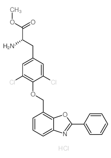 (S)-2-氨基-3-(3,5-二氯-4-((2-苯基苯并[d]噁唑-7-基)甲氧基)苯基)丙酸甲酯盐酸盐结构式