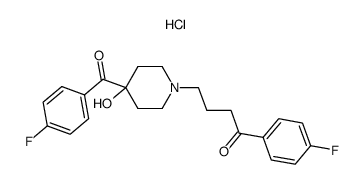 1-[3-(p-fluorobenzoyl)propyl]-4-(p-fluorobenzoyl)-4-hydroxypiperidine hydrochloride Structure