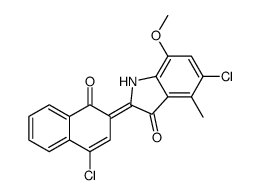 5-Chloro-2-(4-chloro-1-oxo-2(1H)-naphthalenylidene)-7-methoxy-4-m ethyl-1,2-dihydro-3H-indol-3-one structure