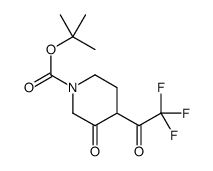 3-氧代-4-(三氟乙酰基)哌啶-1-甲酸叔丁酯结构式