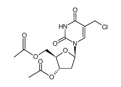 5-(bromomethyl)-3',5'-di-O-acetyl-2'-deoxyuridine结构式