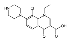 8-Chloro-1-ethyl-4-oxo-7-piperazin-1-yl-1,4-dihydro-quinoline-3-carboxylic acid Structure