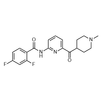 2,4-二氟-N-(6-(1-甲基哌啶-4-羰基)吡啶-2-基)苯甲酰胺结构式