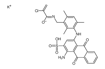 1-氨基-4-[[3-[[(2-氯烯丙酰基)氨基]甲基]-2,4,6-三甲苯基]氨基]-9,10-二氢-9,10-二氧代蒽-2-磺酸钾结构式