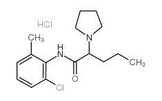 1-Pyrrolidineacetamide, N-(2-chloro-6-methylphenyl)-alpha-propyl-, mon ohydrochloride Structure