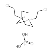 1,4-bis(2-chloroethyl)-1,4-diazoniabicyclo[2.2.1]heptane; dihydroxy-oxo-phosphanium Structure