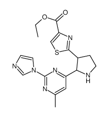 2-[2-[2-(1H-咪唑-1-基)-6-甲基-4-嘧啶]-3-吡咯烷]-4-噻唑羧酸乙酯结构式