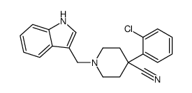 4-(2-chlorophenyl)-1-(1H-indol-3-ylmethyl)piperidine-4-carbonitrile Structure