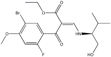 Ethyl 2-(5-bromo-2-fluoro-4-methoxybenzoyl)-3-((S)-1-hydroxymethyl 2-methylpropylamino)acrylate Structure