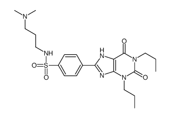 N-[3-(dimethylamino)propyl]-4-(2,6-dioxo-1,3-dipropyl-7H-purin-8-yl)benzenesulfonamide结构式