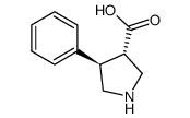 (3S,4R)-4-苯基吡咯烷-3-羧酸结构式