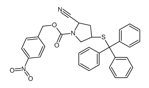 (4-nitrophenyl)methyl (2S,4S)-2-cyano-4-tritylsulfanylpyrrolidine-1-carboxylate Structure