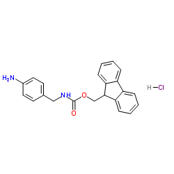 9H-Fluoren-9-ylmethyl (4-aminobenzyl)carbamate hydrochloride (1:1) Structure