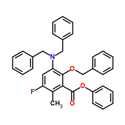 2-(苄氧基)-3-(苄基氨基)-5-氟-6-甲基苯甲酸结构式