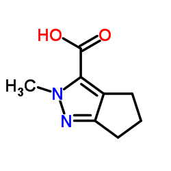 2-甲基-2H,4H,5H,6H-环戊二烯并[c]吡唑-3-羧酸结构式