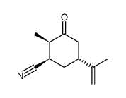 (-)-(1R,2R,5R)-2-methyl-5-(1-methylethenyl)-3-oxocyclohexanecarbonitrile Structure