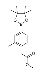 2-(2-甲基-4-(4,4,5,5-四甲基-1,3,2-二氧杂硼杂环戊烷-2-基)苯基)乙酸甲酯结构式