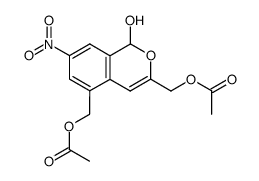 1-Hydroxy-3.5-diacetoxymethyl-7-nitro-1H-benzopyran-(2)结构式