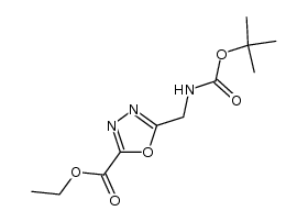 5-(((叔丁氧基羰基)氨基)甲基)-1, 3, 4-恶二唑-2-甲酸乙酯结构式