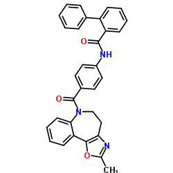 N-{4-[(2-Methyl-4,5-dihydro-6H-[1,3]oxazolo[4,5-d][1]benzazepin-6-yl)carbonyl]phenyl}-2-biphenylcarboxamide Structure